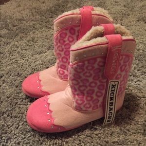 Pink Cowboy Boot Slippers